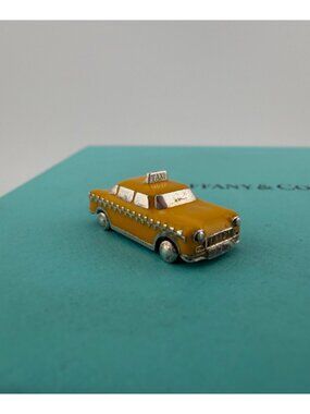 RARE Tiffany & Co. Yellow Enamel New York Taxi Cab Charm Sterling Silver